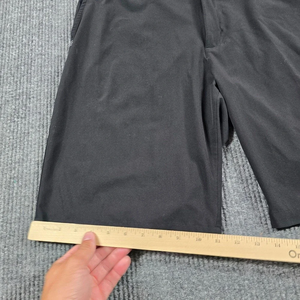 Adidas Shorts Mens 36 Black Microfiber Chino Golf Flat Front Summer Casual